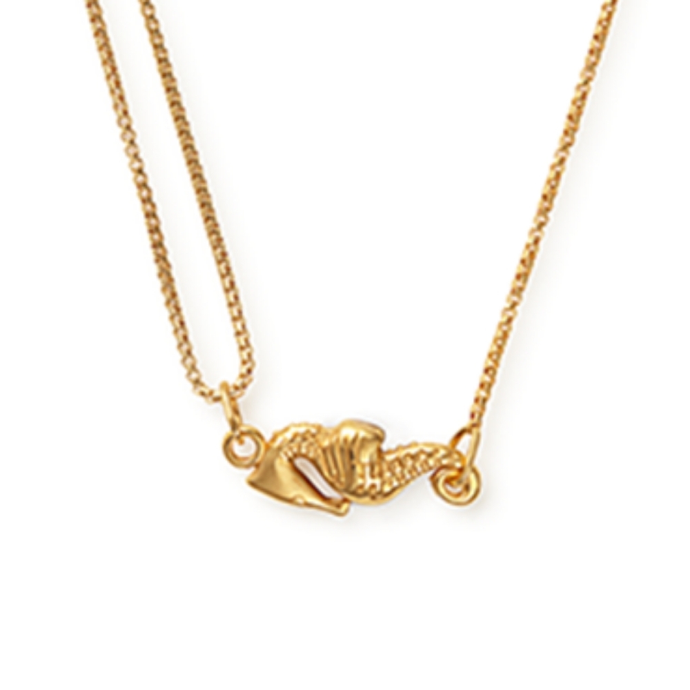 NWT Alex+Ani Seahorse Pull Chain Necklace 14k Gold-Plated Sterling Silver Adjust